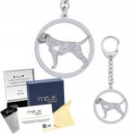Mejk Jewellery Ezüst kulcstartó kutyával Border Terrier 925 Ékszer Ajándék Gravírozás Ingyenes (BRELOK Z BORDER TERRIER)