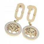 Xuping 4440 Arany színű, lógós, nemesacél fülbevaló, szerencsefa medállal
