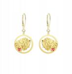 Mejk Jewellery Aranyozott fülbevaló nápolyi masztiff kutyával, 925-ös ezüst, akasztós, ajándék, gravírozható (Kolczyki z psem Mastif Neapolitański)