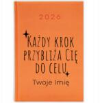  Naptár 2026 Narancssárga Tervező Határidőnapló Ajándék Motiváló Minden Lépés (KALENDARZ POMARAŃCZOWY KAŻDY KROK)