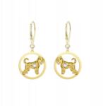 Mejk Jewellery Aranyozott fülbevaló Black Russian Terrierrel, 925-ös ezüst, Ékszer Ajándék Ingyenes Gravírozással (Kolczyki z Czarny Terier Rosyjski)