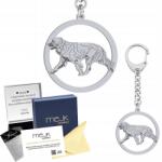 Mejk Jewellery Ezüst kulcstartó kutyával Leonberger 925 Ajándék Gravírozás Ingyenes (breloczek z psem Leonberger)