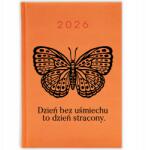  Naptár Narancssárga 2026 A5 Határidőnapló Tervező Ajándék Mosoly MIX Minták (KALENDARZ 2026 POMARAŃCZOWY UŚMIECH)