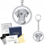 Mejk Jewellery Ezüst kulcstartó kutyával Magyar vizsla Rövidszőrű 925 Ajándék Gravírozás Ingyenes (Wyżeł Węgierski Krótkowłosy)