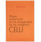  Naptár Narancssárga 2026 A5 Határidőnapló Motivációs Ajándék Cél MIX Minták (KALENDARZ 2026 POMARAŃCZOWY CEL)