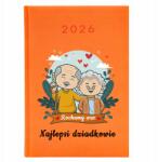  Könyvnaptár A5 2026 tervező Narancssárga Szeretjük a nagyszülőket Kreátor (Planer 26 Pomarańczowy Kochamy Dziadków)