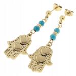 Xuping 4958 Arany színű fülbevaló sebészeti acélból, celebeknek, lógós, Fatima keze