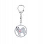 Mejk Jewellery Ezüst kulcstartó kutyával Chow chow Soft 925 Ékszer Ajándék Gravírozás Ingyenes (BRELOK Z CHOW CHOW SOFT)