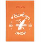 FunnyCase Könyvnaptár 2026 Barber Shop Narancssárga Ajándék Tervező Minták (Kalendarz Pomarańczowy BARBER SHOP)