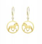 Mejk Jewellery Aranyozott fülbevaló fjordi lóval, 925-ös ezüst, ajándék nőknek, ékszer, gravírozható (Kolczyki Złote Koń Fiordzki 925 )