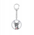 Mejk Jewellery Kulcstartó Ezüst 925 Kutyával English Toy Terrier Ajándék Nő Gravírozás Ingyenes (gadżet do kluczy z psem English Toy Terrier)