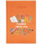 FunnyCase Könyvnaptár 2026 Planner *az Ön Neve* Narancssárga Ajándék Minták (Kalendarz Pomarańczowy PLANNER *TWOJE IMIĘ*)