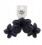 Little Angel Matt fekete hajcsat három virággal (W952)