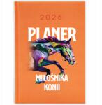 FunnyCase Könyvnaptár 2026 Lórajongó Tervező Narancssárga Ajándék Minták (Kalendarz Pomarańczowy PLANER MIŁOŚNIKA KONII)