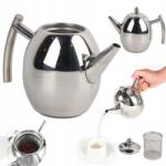  Elegáns Fém Teáskanna Rozsdamentes Acél Szűrővel 1L (GY00014-01)