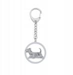 Mejk Jewellery Ezüst kulcstartó ausztrál selyemszőrű terrier kutyával 925-ös ékszer Ingyenes gravírozással (BRELOK AUSTRALIJSKI SILKY TERRIER)