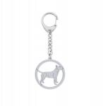 Mejk Jewellery Kulcstartó Bulterier Miniatűr Kutya Ezüst925 Ajándék Gravírozás Ingyenes (BE R405)