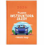 FunnyCase Könyvnaptár 2026 Vezetésoktató Tervező *név* Narancssárga Minták (PLANER INSTRUKTORA JAZDY *IMIĘ*)