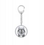 Mejk Jewellery Ezüst kulcstartó kutyával Shikoku Ezüst 925 Ajándék Gravírozás Ingyenes (Shikoku)