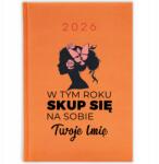 Naptár 2026 Narancssárga A5 Tervező Határidőnapló Motivációs Ajándék (KALENDARZ POMARAŃCZOWY SKUP SIĘ)