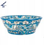 Cerames Színes, magas kerámia mosdókagyló domborművel, kék Lorena prima (WYSOKA-A54-AC)