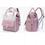 Ecarla Rózsaszín-fehér babakocsi szervező hátizsák anyukáknak, nyuszi fülekkel (PLM24)
