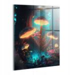 Wallfluent Üvegkép Stílusos Ajándék Nappaliba Erdő és varázslatos gombák 60x80 (010010010230100075378)