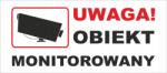 25 X 11 cm "figyelemmel Kísért Terület" Matrica Felirat (NAKLEJKA UWAGA OBIEKT MONITOROWANY)