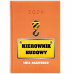 FunnyCase Könyvnaptár 2026 Építési Naptár *név* Narancssárga Ajándék Minták (Kalendarz Pomarańcza KALENDARZ BUDOWY *IMIĘ*)