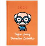 FunnyCase Könyvnaptár 2026 A Nagypapa Titkos Tervei Narancssárga Ajándék Minták (Kalendarz Pomarańczowy TAJNE PLANY DZIADKA)