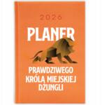 FunnyCase Könyvnaptár 2026 Dzsungelkirály Tervező Narancssárga Ajándék Minták (Kalendarz Pomarańczowy PLANER KRÓLA DŻUNGLI)