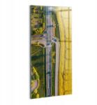 Wallfluent Üvegkép Nappaliba Drónfelvétel Mezőkről Poznań 50x100 cm (010010010170100075422)