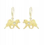 Mejk Jewellery Aranyozott fülbevaló alaszkai malamut kutyával, 925-ös ezüst, női ékszer, Ingyenes gravírozással (KOLCZYKI ALASKAN MALAMUTE)