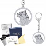 Mejk Jewellery Ezüst kulcstartó Aphrodité macska Shorthair 925 Ajándék Gravírozás Ingyenes (brelok do kluczy z Kot Afrodyty Shorthair)