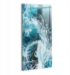 Wallfluent Prémium Üveg Fali Kép Nappaliba Habzó, Örvénylő Hullámok (010010010170100075295)