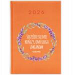 FunnyCase Könyvnaptár 2026 A Boldogság Változik Narancssárga Ajándék Minták (Kalendarz Pomarańcza SZCZĘŚCIE ULEGA ZMIANOM)