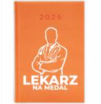 FunnyCase Könyvnaptár 2026 Orvos Érem Narancssárga Ajándék Határidőnapló (Kalendarz Pomarańczowy LEKARZ NA MEDAL)