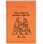 FunnyCase Naptár 2026 Nagy Szív Kell Ahhoz, Hogy Embereket Oktassunk Narancssárga Minták (TRZEBA WIELKIEGO SERCA BY KSZTAŁCIĆ LUDZI)