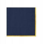 PartyPal Papírszalvéták, sötétkék, arany szegéllyel, Classic Gold, 10 db