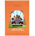  Narancssárga Naptár 2026 A5 Határidőnapló Ajándék Motivációs Kanyar Minta (KALENDARZ 2026 POMARAŃCZOWY ZAKRĘT)