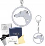 Mejk Jewellery Ezüst kulcstartó kutyával Galgo Espanol 925 Nő Dedikálás Gravírozás Ingyenes (BRELOK Z CHARTEM HISZPAŃSKIM)