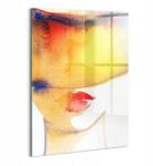 Wallfluent Üvegkép Fotó Üveg Stílusos Ajándék Nő kalapban 70x100 (010010010240100075228)