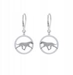 Mejk Jewellery Ezüst Fülbevaló Curly Coated Retrieverrel 925 Akasztós Ajándék Ingyenes Gravírozás (Kolczyki z Curly Coated Retriever)