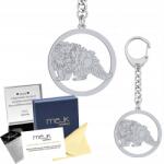 Mejk Jewellery Ezüst kulcstartó Perzsa macska 925 Ékszer Ajándék Gravírozás Ingyenes (brelok do kluczy z Kot Perski)
