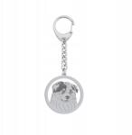 Mejk Jewellery Ausztrál juhászkutya kulcstartó kutyával Ezüst Ajándék Gravírozás Ingyenes (BE R810)