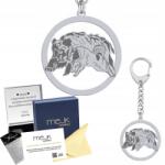 Mejk Jewellery Ezüst kulcstartó kutyával Orosz-Európai 925 Ajándék Gravírozás (Brelok z Łajka Rosyjsko-Europejska)