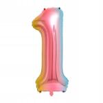 PartySpot Fólia lufi Szám 1, színátmenetes, Többszínű, 92 cm