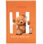 FunnyCase Könyvnaptár 2026 Nice To Meet You Narancssárga Ajándék Mix Minták (Kalendarz Pomarańczowy NICE TO MEET YOU)
