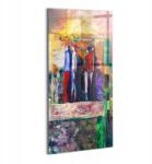 Wallfluent Prémium Üvegkép Nappaliba Festett absztrakt művészet emberek 70x140 (010010010250100074876)