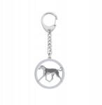 Mejk Jewellery Ezüst kulcstartó kutyával Hungarian Greyhound 925 Ékszer Ajándék Gravírozás Ingyenes (BRELOK CHART POLSKI)
